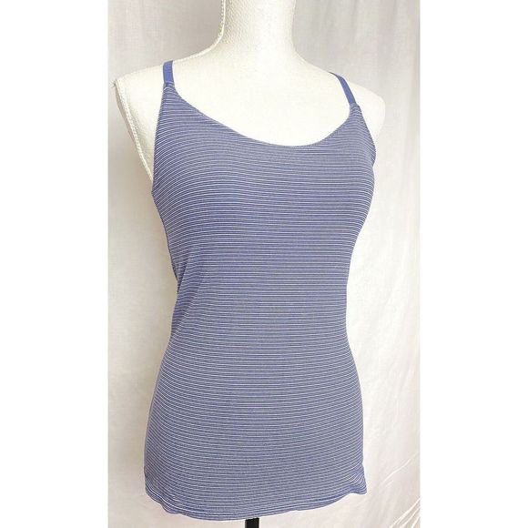 Outdoor Voices Womens‎ Size Small Move Free Tank Top Striped Navy Gray Racerback - Picture 1 of 8